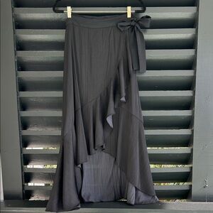 Anthropologie Maeve Black Ruffle Skirt